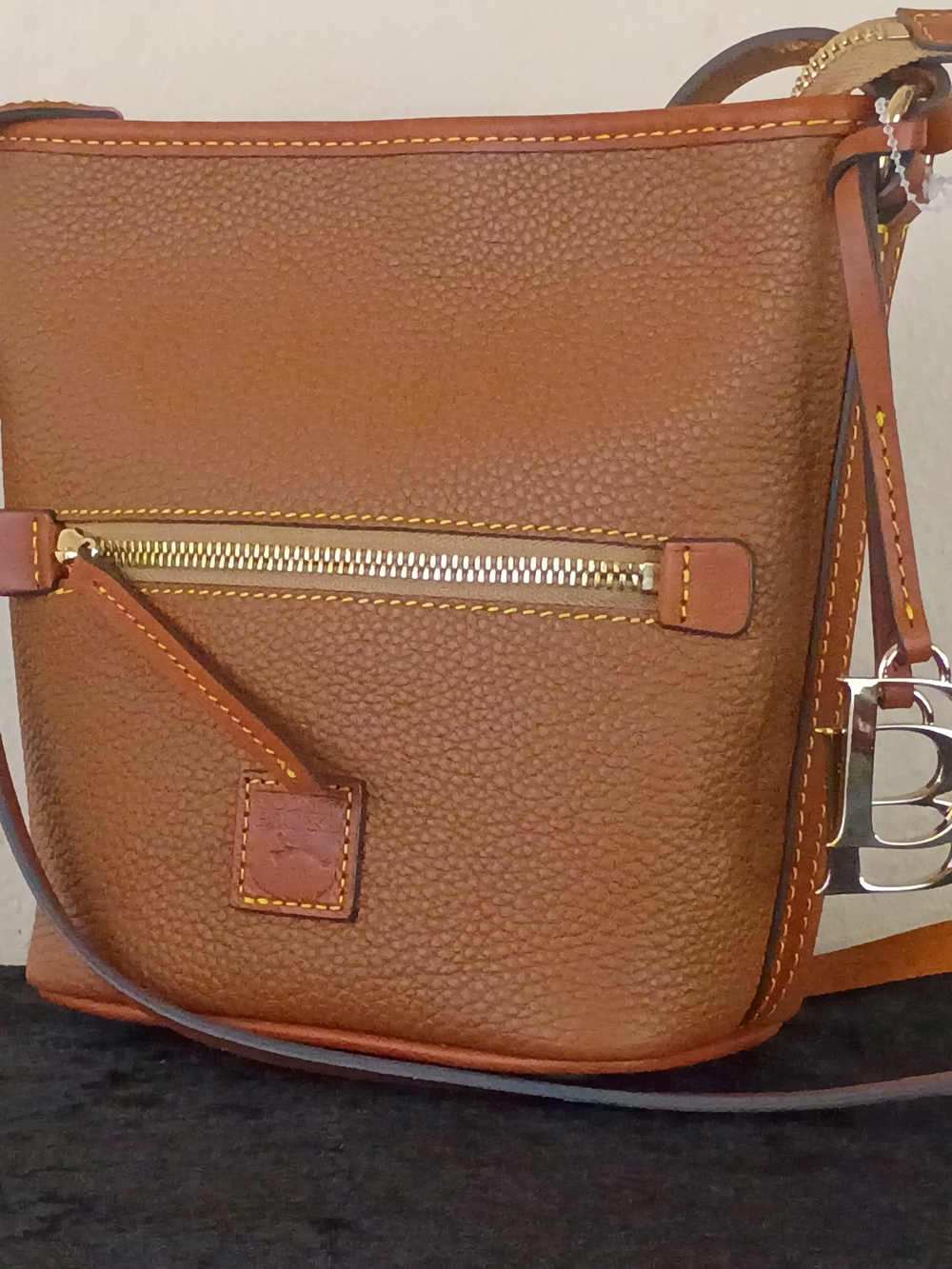 Dooney & Bourke Pebble Grain Zip Sac Bag - NWT Caramel Color